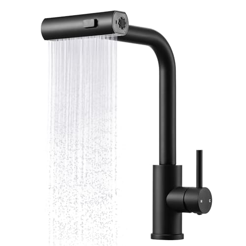 PULL-OUT BLACK SINK MIXER TAP 6018K