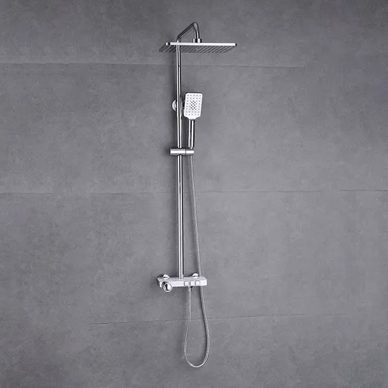 shower mixer button silver