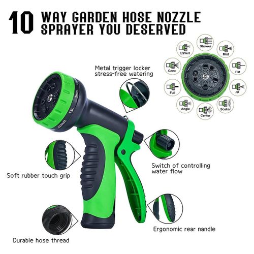 Garden Hose 50FT Water Hose Retractable with 10 Function